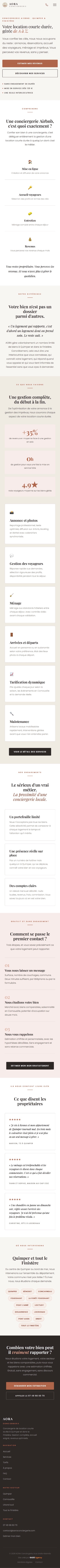 Site Aora Conciergerie après refonte par GADE Agency