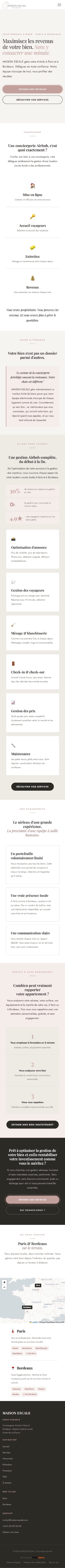 Site Maison Escale après refonte par GADE Agency
